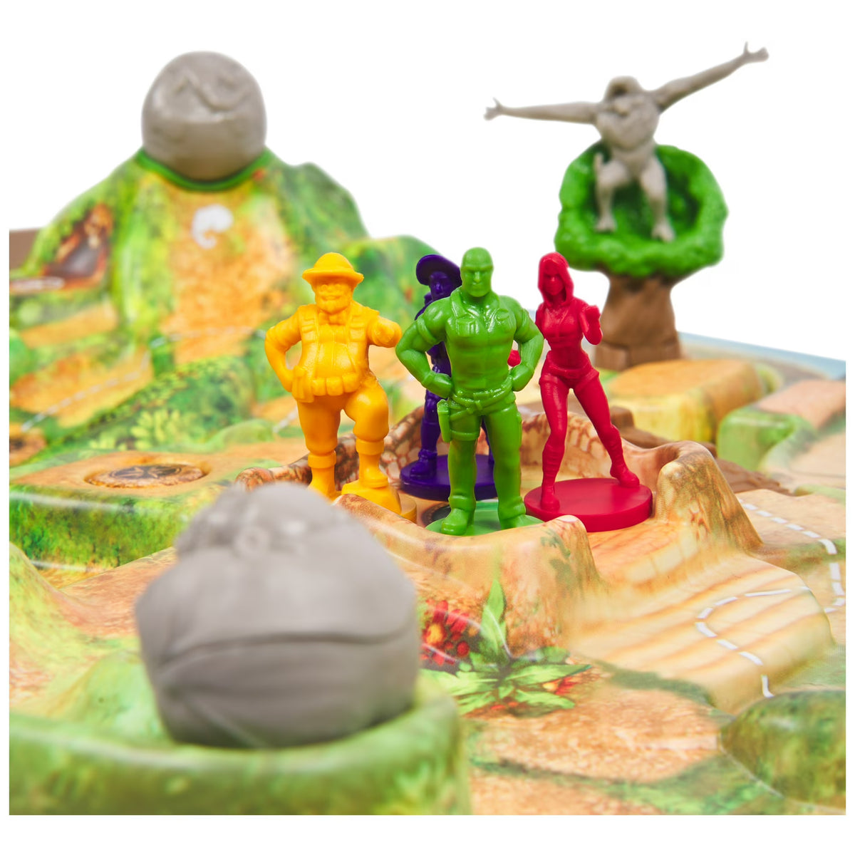 Jumanji Stampede 3D Adventure Cooperative Board Game - Immersive Interactive Tabletop Game with 3D Moving Traps and Rhino Mountain for Families, Kids, and Fans Ages 8+