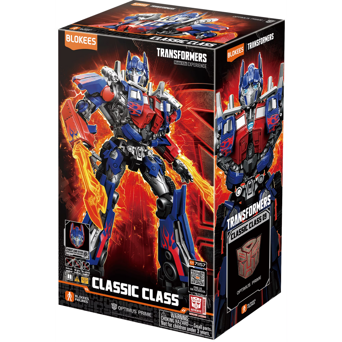 Blokees Transformers Classic Class Optimus Prime Figure 09 fully assembled in an iconic action battle pose