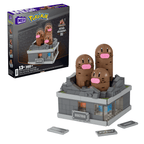 MEGA Pokemon Mini Motion Dugtrio building toy set 350 pieces fully assembled display view
