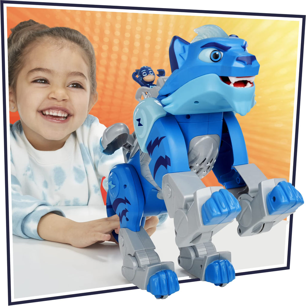 Hasbro PJ Masks Animal Power Charge and Roar Power Cat - Motorized Interactive Toy with 20+ Lights and Sounds, Hero ID Technology and Catboy Action Figure