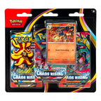 Pokemon TCG Mega Evolution Chaos Rising 3 Pack Blister packaging showing cards and promo card