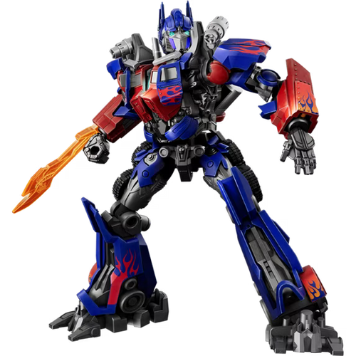 Close up of the glowing chest and eye features on the assembled Blokees Optimus Prime brick model