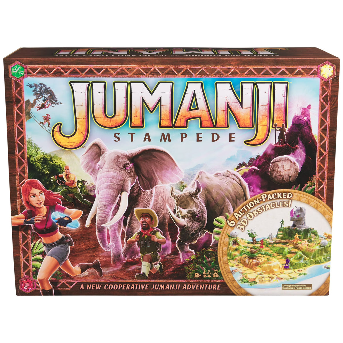 Spin Master Jumanji Stampede 3D cooperative board game full components and constructed island layout