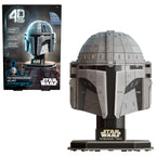 4D Build Star Wars The Mandalorian Helmet 3D paper model kit fully assembled on display stand