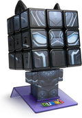Rubik's Cube Black Panther Cuber fully solved and mounted on its official character display body and stand with ears attached