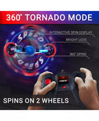 Force1 Tornado+ 4WD RC stunt car flipping upside down with bright glowing LED lights