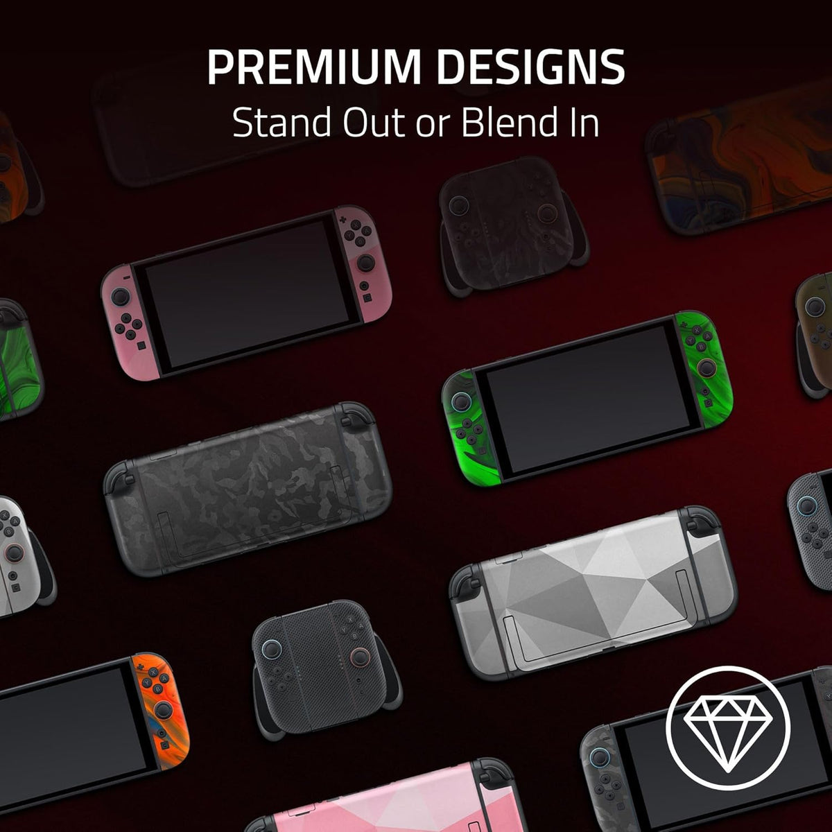 Razer Console Skin for Nintendo Switch 2 in Geometric Quartz Pink premium vinyl wrap