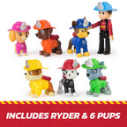 PAW Patrol Fire Rescue Team Pack - 7-Piece Collectible Toy Figures Gift Set Featuring Ryder, Chase, Marshall, Skye, Rubble, Rocky & Zuma for Kids Ages 3+