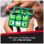 Official window box packaging for Spin Master Rubiks Marvel Cubers Hulk puzzle toy