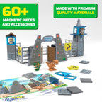 Tile Town Jurassic World Gate Escape Magnetic Tile Set - 84-Piece Interactive Dinosaur