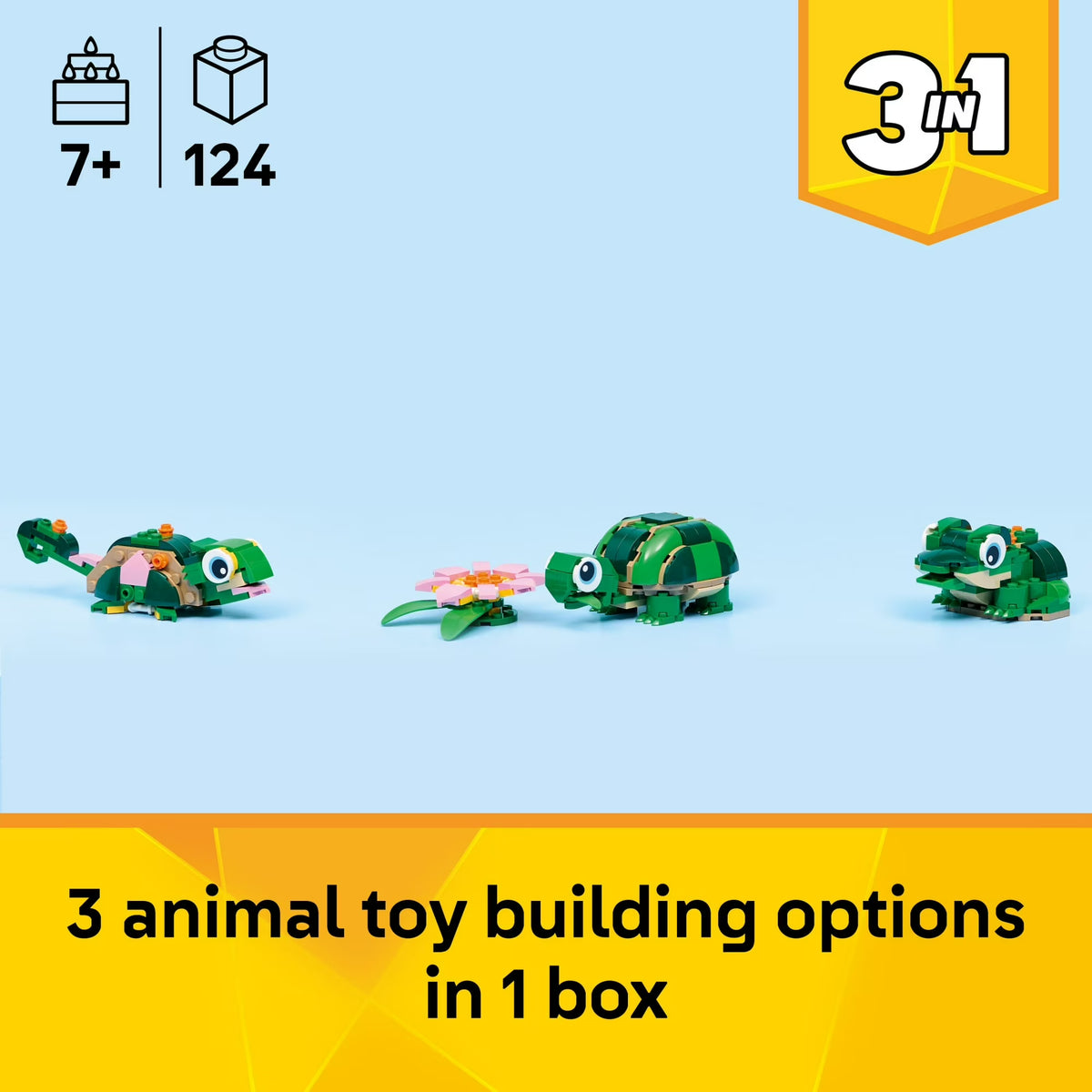 LEGO Creator 3-in-1 Turtle with a Water Lily Flower Model 31377