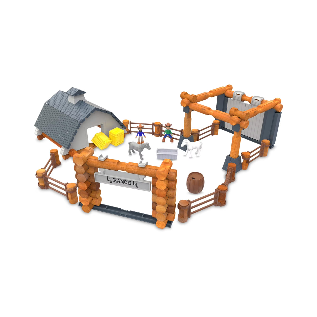 Lincoln Logs Big Sky Ranch Building Set - 100+ Piece Real Wood Toy Construction Craft Kit