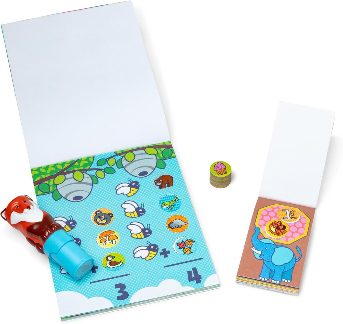 Melissa & Doug Sticker WOW! Fox Bundle - 500-Piece Refillable Sticker Stamper and Activity Pad Set with Pepper the Fox for Kids Ages 3+