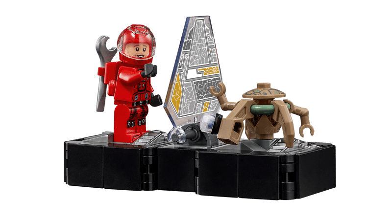 Removable hull panels showing the detailed interior lab and crew deck of the LEGO 11389 ship