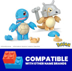 Official retail blister card packaging for Mattel MEGA Pokemon Squirtle and Cubone construction kit