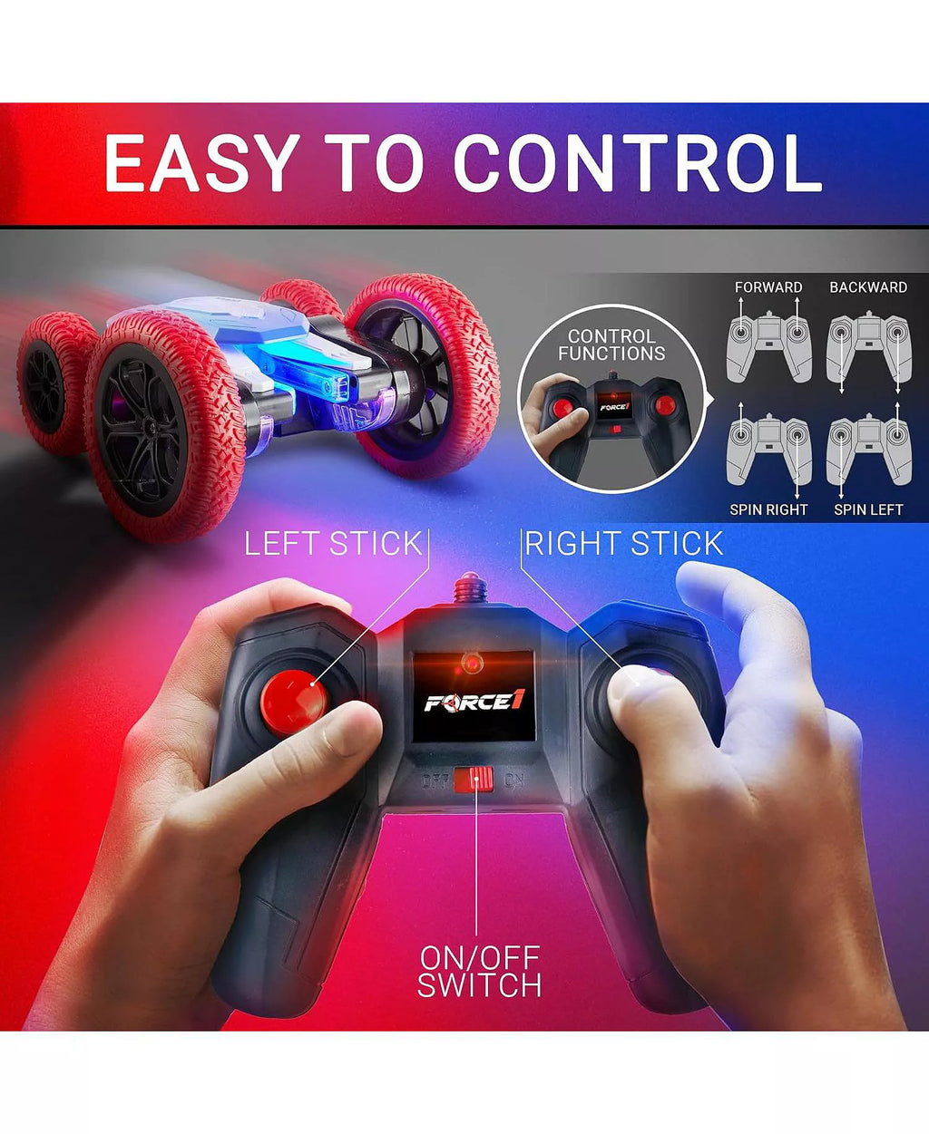 2.4 GHz remote control transmitter and rechargeable USB battery for Force1 Tornado plus car