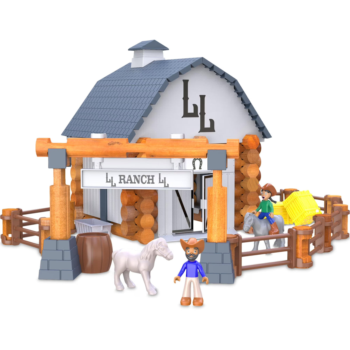 Lincoln Logs Big Sky Ranch Building Set - 100+ Piece Real Wood Toy Construction Craft Kit