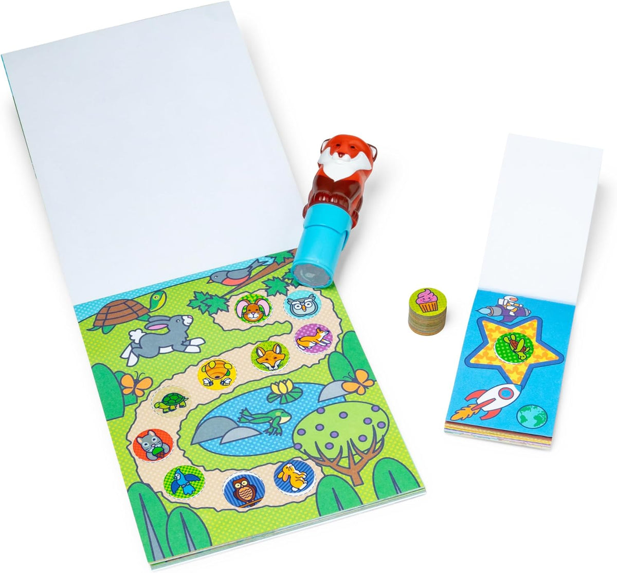 Melissa & Doug Sticker WOW! Fox Bundle - 500-Piece Refillable Sticker Stamper and Activity Pad Set with Pepper the Fox for Kids Ages 3+