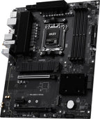 Rear input output panel ports of the MSI PRO B850 motherboard showcasing 2.5G LAN USB and Wi-Fi antenna terminals