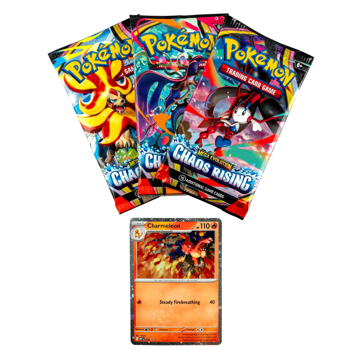 The complete components of the Pokemon Trading Card Games Chaos Rising blister set unboxed
