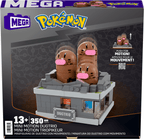 Official packaging box for Mattel MEGA Pokemon Mini Motion Dugtrio building kit HTH73