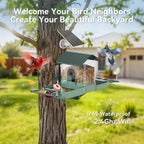 KUIKEO Smart Bird Feeder and Bath 2-in-1 with Dual 2K HD Cameras