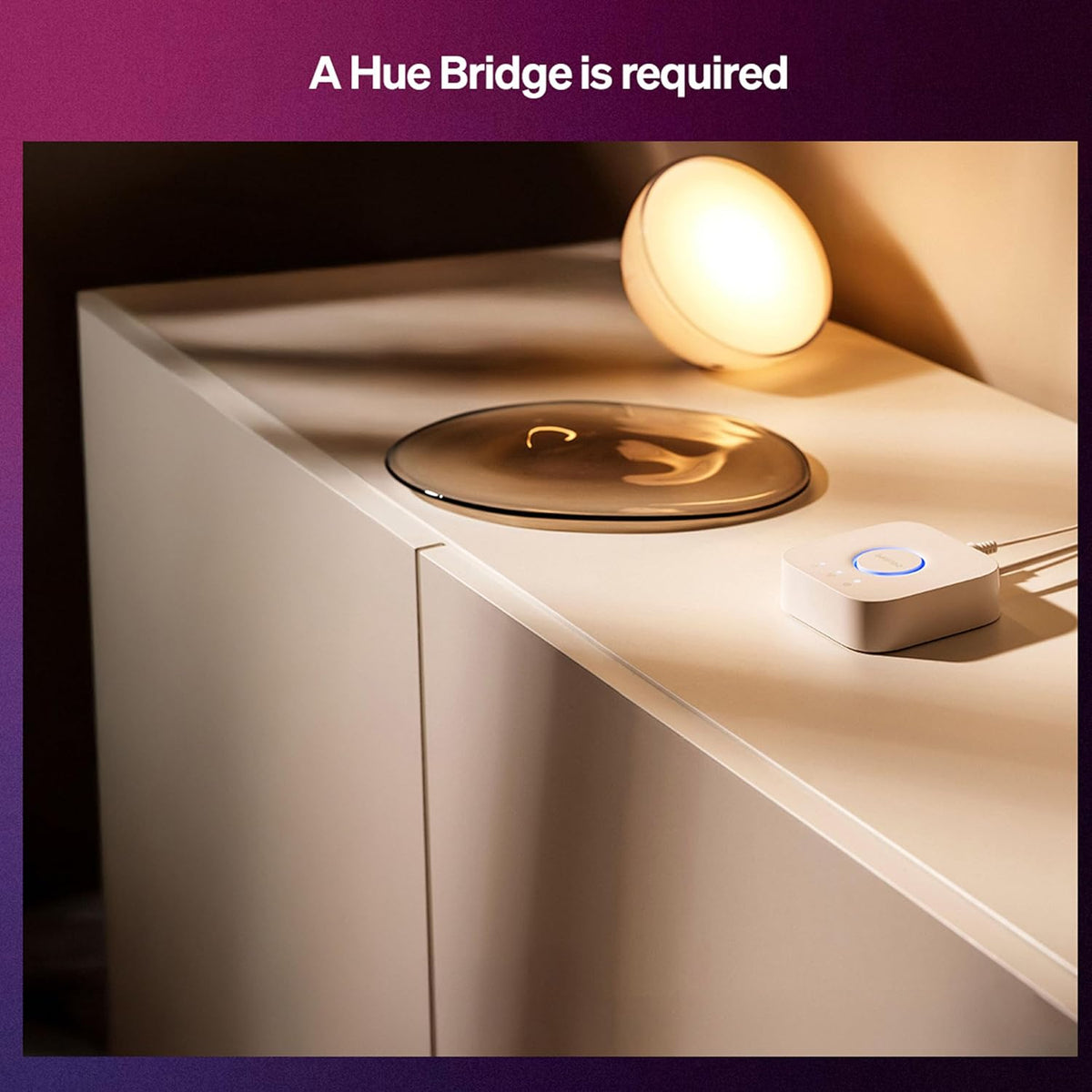 Smartphone display showing the Philips Hue app interface receiving a real time motion alert prompt