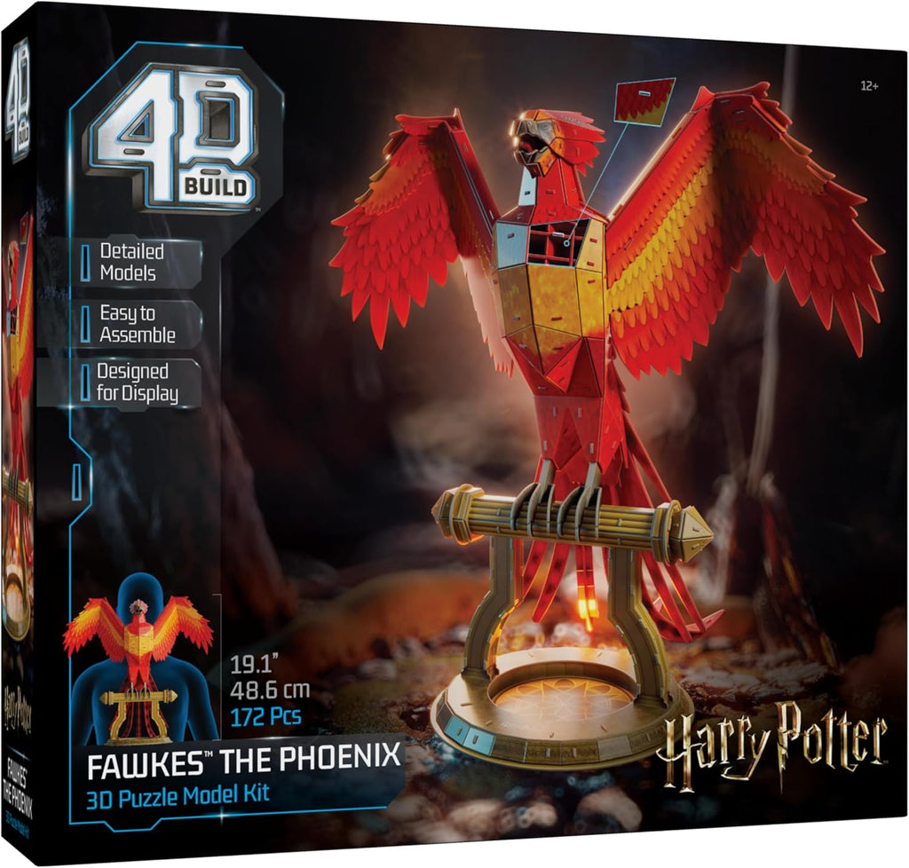 Official packaging box for Spin Master 4D Build Harry Potter Fawkes the Phoenix model kit