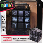 The Black Panther character cube head separated from the detachable ear accessories mini body plates and black base pedestal